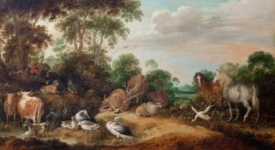 Orpheus Charming the Beasts by Gillis Claesz. de Hondecoeter — digital art print download