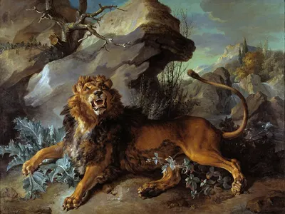 The Lion and the Fly by Jean-Baptiste Oudry, 1732 — digital art print download