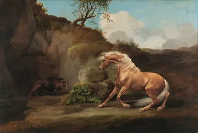 Horse Frightened by a Lion by George Stubbs — digital art print download