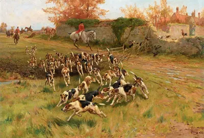 In full cry by Thomas Blinks, 1897 — digital art print download