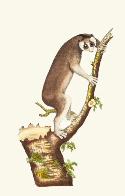 THE SLOW- PACED LEMUR by George Shaw, 1789-1813 — digital art print download