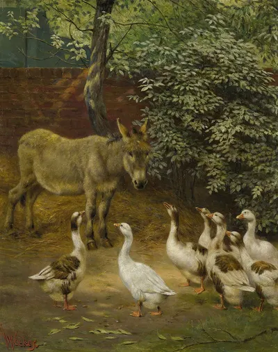 In The Farmyard by Herbert William Weekes — digital art print download