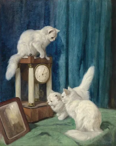 Drei neugierige Katzen by Артур Хейер — digital art print download