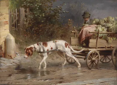 Auf dem Weg zum Markt by Carl Reichert — digital art print download