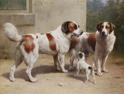 Drei Hunde by Carl Reichert, 1906 — digital art print download