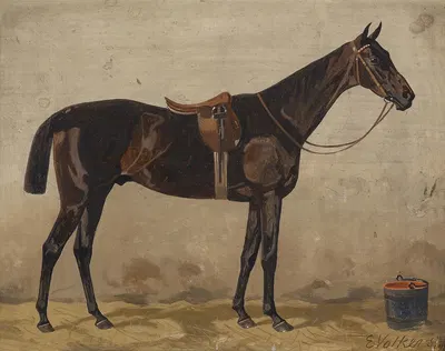 Brauner im Stall by Эмиль Волькерс, 1900 — digital art print download
