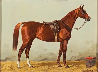 Brauner im Stall by Эмиль Волькерс, 1901 — digital art print download