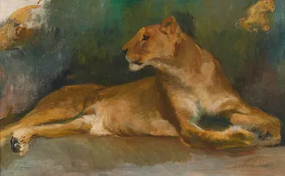 Ruhende Löwin by Геза Вастаг — digital art print download