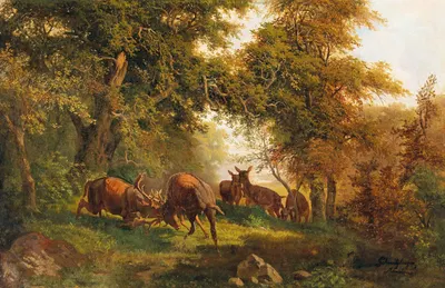 Fighting Stags by Josef Schmitzberger — digital art print download