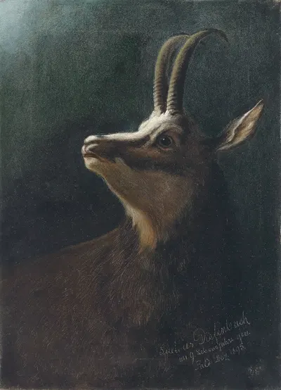 Kopf einer Gemse by Карл Вильгельм Диффенбах, 1895 — digital art print download