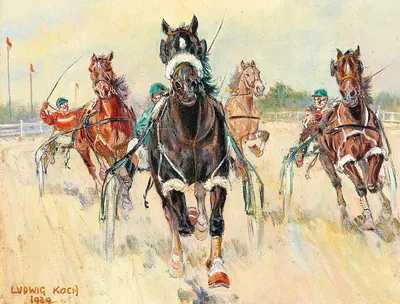 Trotting Races in the Krieau by Людвиг Кох — digital art print download