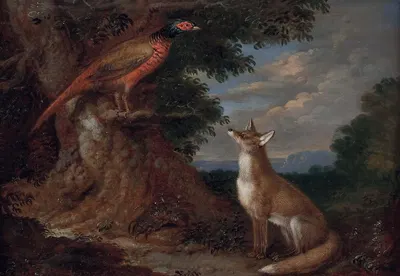 Fuchs Und Fasan In Landschaft by Anton Enzinger — digital art print download