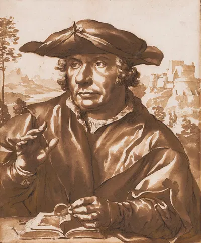 Portrait of a scholar by Jan de Bisschop — digital art print download