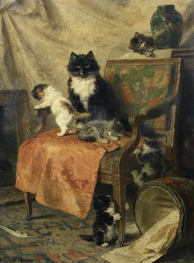 Kittens At Play by Анриэтта Роннер-Книп — digital art print download
