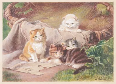 Spielende Katzen by Julius Adam the elder — digital art print download