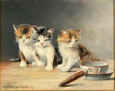 Three Kittens by Мориц Мюллер — digital art print download