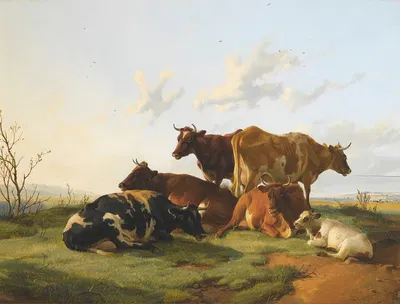 Cattle Grazing In Canterbury Meadows by Томас Сидни Купер, 1876 — digital art print download