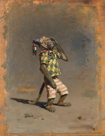 A Clever Monkey by Артур фон Феррарис, 1892 — digital art print download