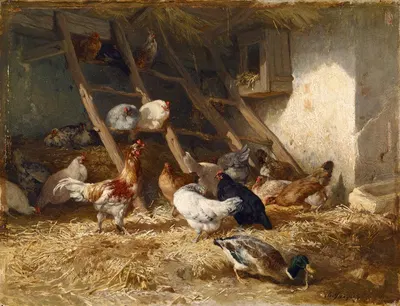 Hoenders by Шарль Эмиль Жак, 1828 – 1860 — digital art print download