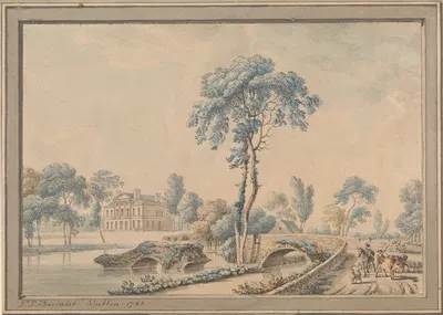 View of Lucan House by Джон Джеймс Барралет, 1782 — digital art print download