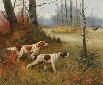 Two Pointing Dogs by F. E. Martinez — digital art print download