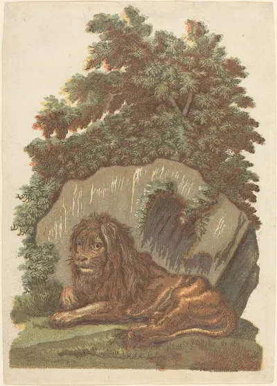 The Lion by John Baptist Jackson, 1754 — digital art print download