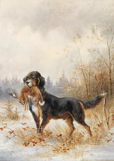 Hund mit Hasen by Moritz Müller II — digital art print download