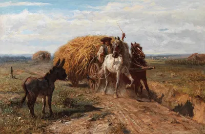 A Donkey on a Country Road by Отто фон Торен, 1866 — digital art print download