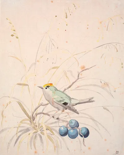 En fuglekonge på en slåengren by П. К. Сковгорд, 1816 - 1875 — digital art print download