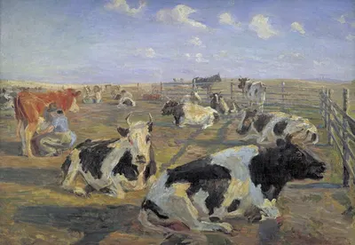 The Milking Place at Meilgård by Теодор Филипсен, 1884 — digital art print download