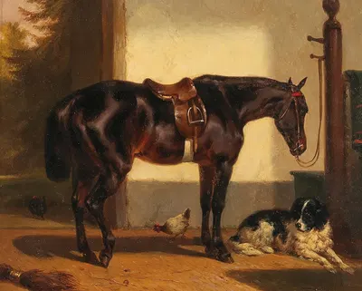 A Loyal Friend in the Horse Stable by Вутерус Версхур — digital art print download