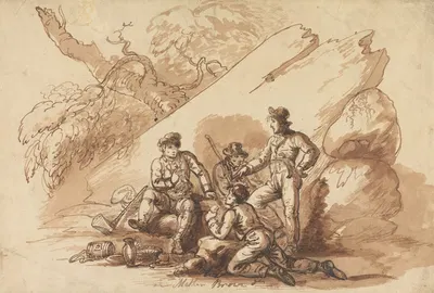 Workmen at Refreshment by Мэтер Браун, 1819 — digital art print download