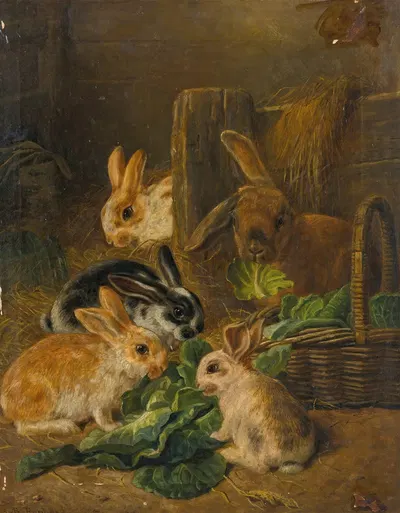 Rabbits by Alfred Richardson Barber — digital art print download