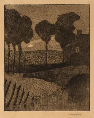 Clair de lune ou Vue de Paimpol by Максим Мофра, 1893 — digital art print download