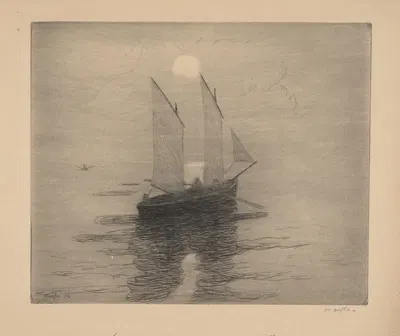 Le bateau de pêche by Максим Мофра, 1894 — digital art print download