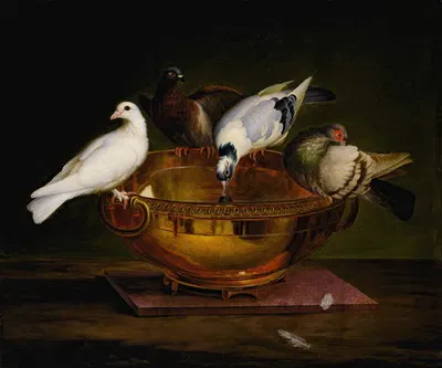 The Four Doves by Johann Wenzel Peter — digital art print download