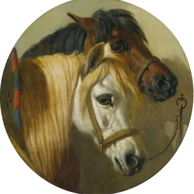 Good Friends; A Study Of Two Horses In A Stable by Джон Фредерик Херринг-старший, 1848 — digital art print download