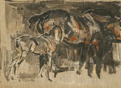 Mare And Foal by Joseph Crawhall — digital art print download