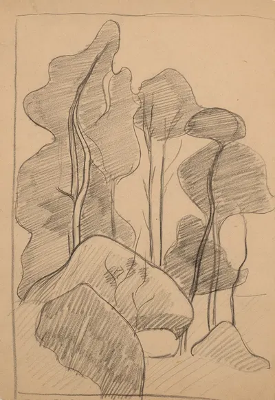 Les Arbres et les rochers by Могенс Баллин, 1892-1893 — digital art print download