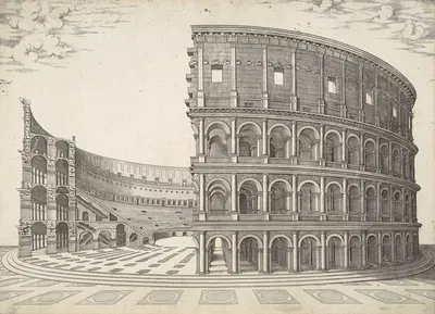 Theatrum Sive Coliseum Romanum by Nicolas Beatrizet, 1538 — digital art print download