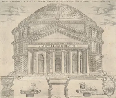 Pantheum Romanum nunc Mariae Cognomento by Nicolas Beatrizet, 1549 — digital art print download