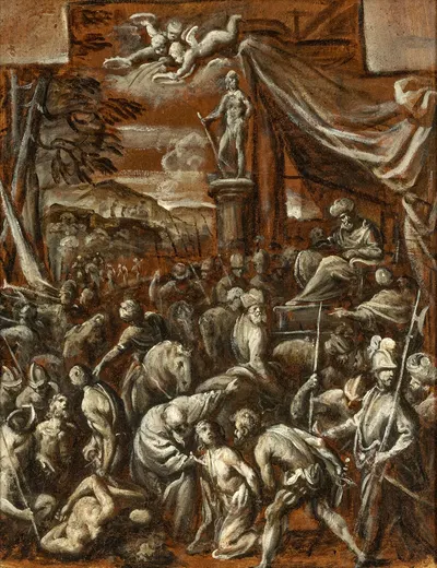 The Martyrdom of Saints Valerian, Tiburtius and Maximus by Pietro Sorri — digital art print download