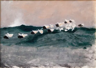 Sketch for Eider Ducks Flying in Formation by Бруно Лильефорс, 1901 — digital art print download