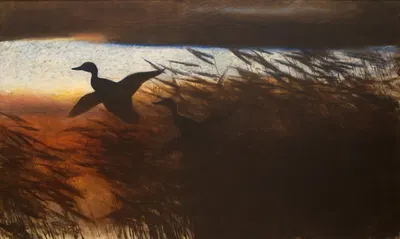 Summer Night Ducks Lifting off by Бруно Лильефорс, 1901 — digital art print download