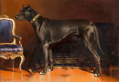 Rüde Shadow, Hund von Kaiserin Elisabeth by Carl Reichert, 1873 — digital art print download