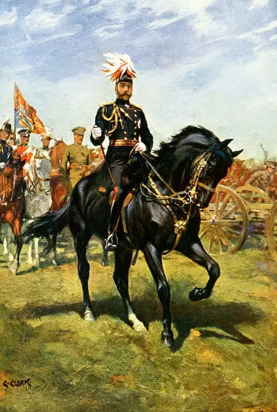 H.M. King George V. On His Charger, Rupert by Christopher Clark — digital art print download