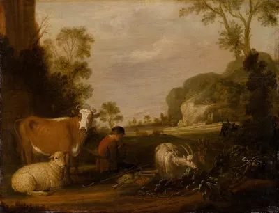 Shepherd Playing Music by Claes Cornelisz. Moeyaert, 1620–1630 — digital art print download
