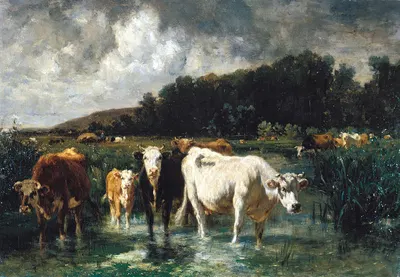 Landscape with Cattle by Эмиль ван Марке — digital art print download