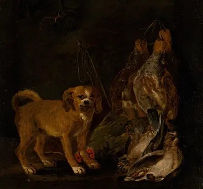 Hunting Still Life with Dog by Ян Фит, 1650–1660 — digital art print download