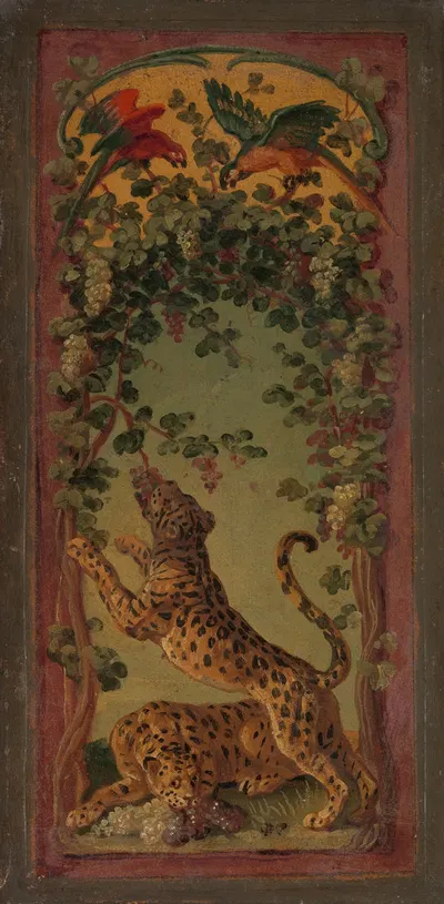 Panthers of Bacchus Eating Grapes by Александр Франсуа Деспор — digital art print download